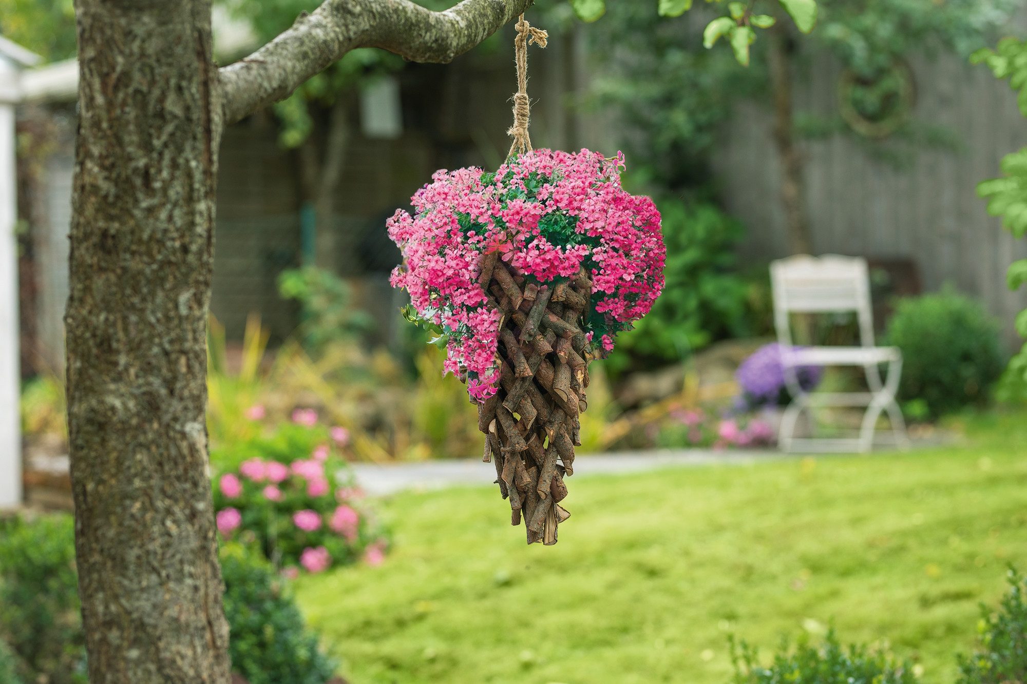 Frank Flechtwaren Blumenampel, Pflanzampel Naturrattan günstig online kaufen
