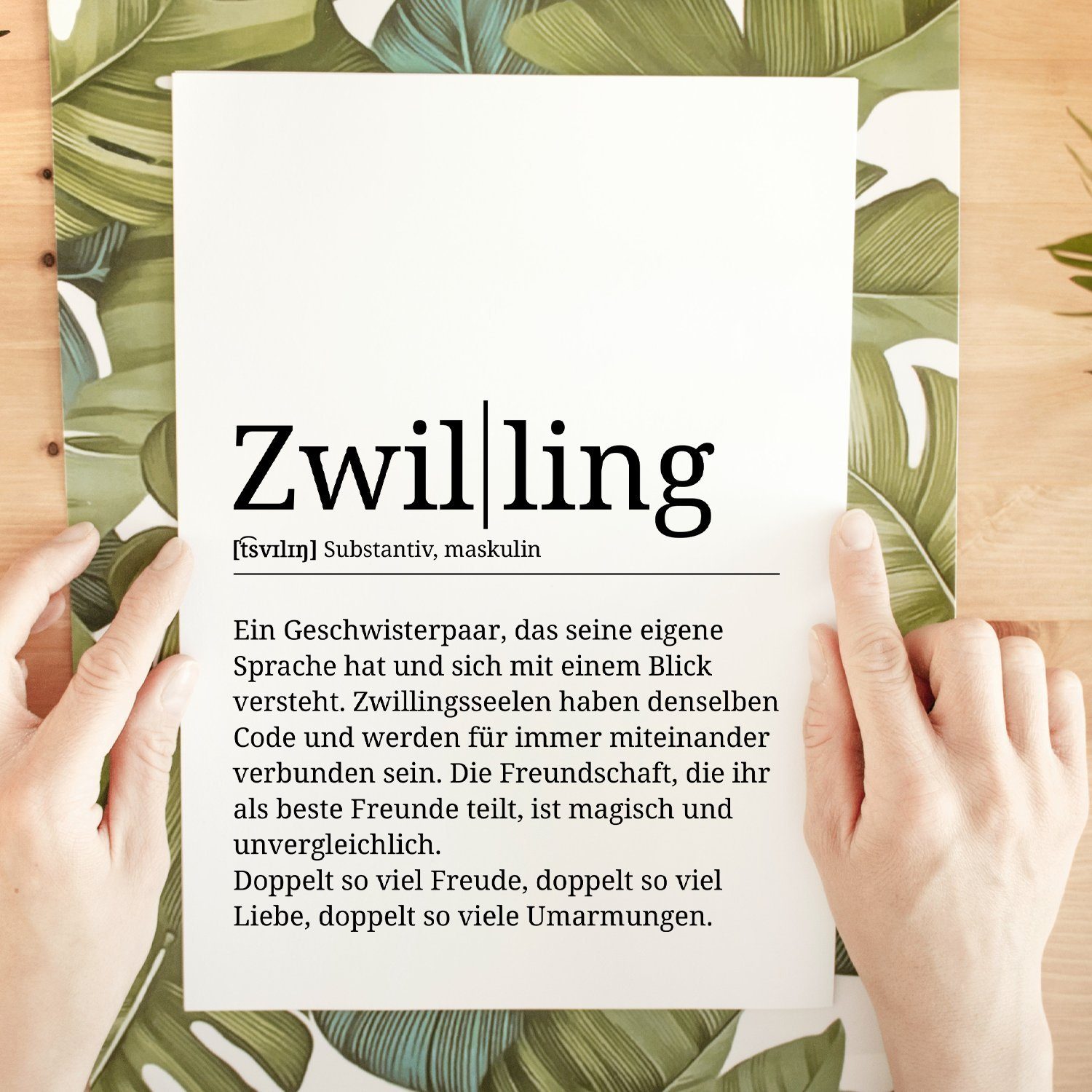 Zwilling Geburtstag Schwester Geschwister Definition Tigerlino - Bruder Poster Geschenk