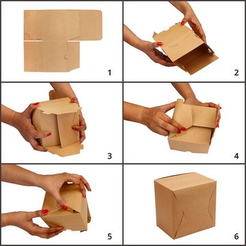 Belle Vous Geschenkbox Braune Geschenkboxen (50 Stück) 12x12x9 cm, Brown Gift Boxes (50 pcs) 12x12x9 cm