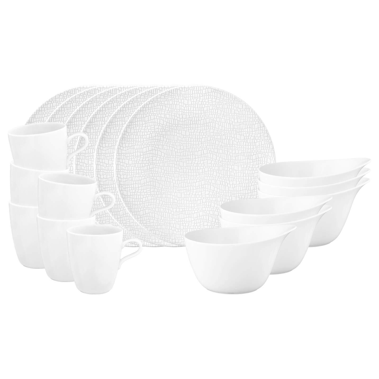 Seltmann Weiden Комбинированное обслуживание Life Fashion Frühstücks-Set 18er Set (18-tlg), Porzellan