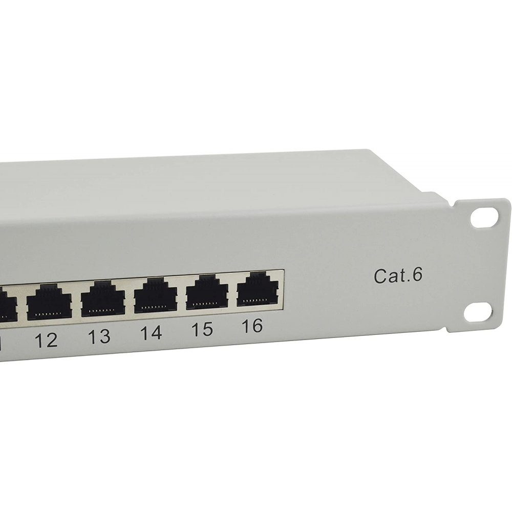 Equip 326317 16-Port Gigabit Ethernet CAT.6 - Patchpanel - hellgrau Netzwerk-Patch-Panel