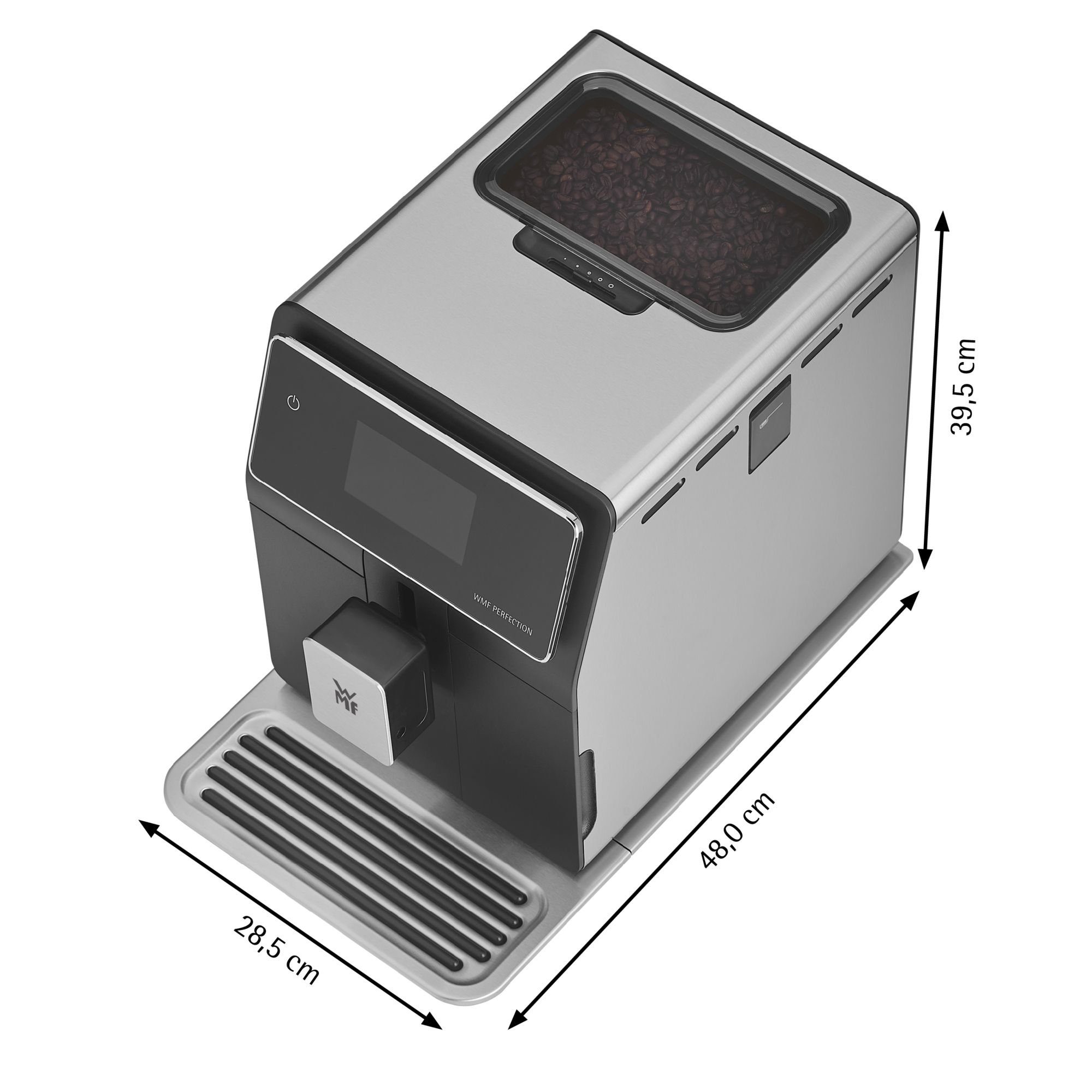 WMF Kaffeevollautomat Perfection 880L, 18 Getränkespezialitäten, Double Thermoblock, Edelstahl-Mahlwerk