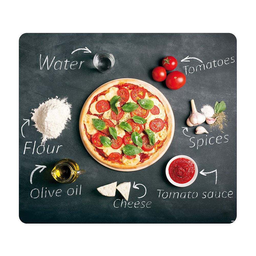 Kesper Glasplatte Multifunktional | 56x50 Cm Mit Rutschfesten Füßen – Als Schneidebrett, Servierplatte Oder Kochfeld-Schutz