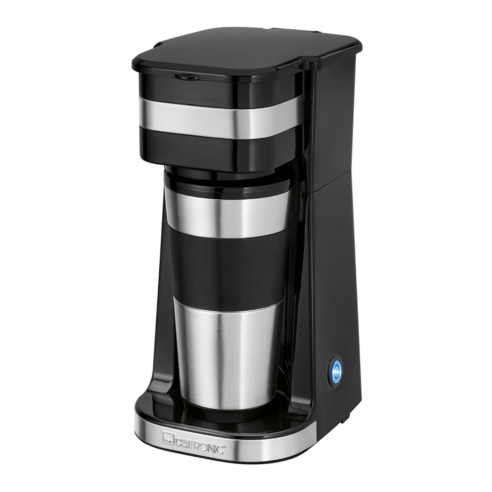 CLATRONIC Filterkaffeemaschine KA 3733 1-Tassen-Thermo-Kaffeeautomat  Edelstahl, 1 Tassen-Kaffeeautomat für Filterkaffee in hochwertigem  Edelstahldesign