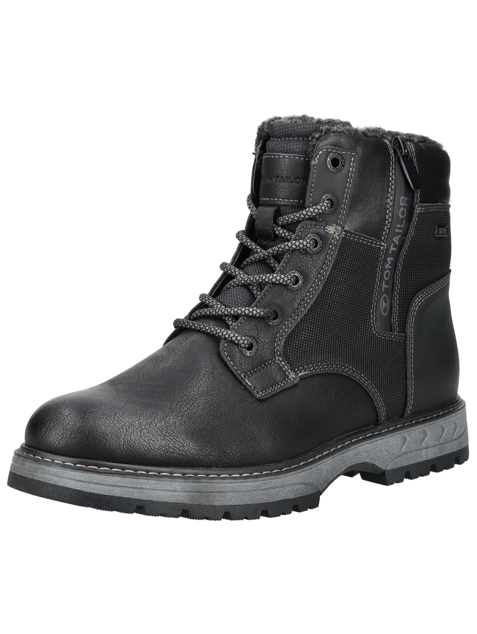 TOM TAILOR Stiefelette Lederimitat/Textil . Schnürstiefelette