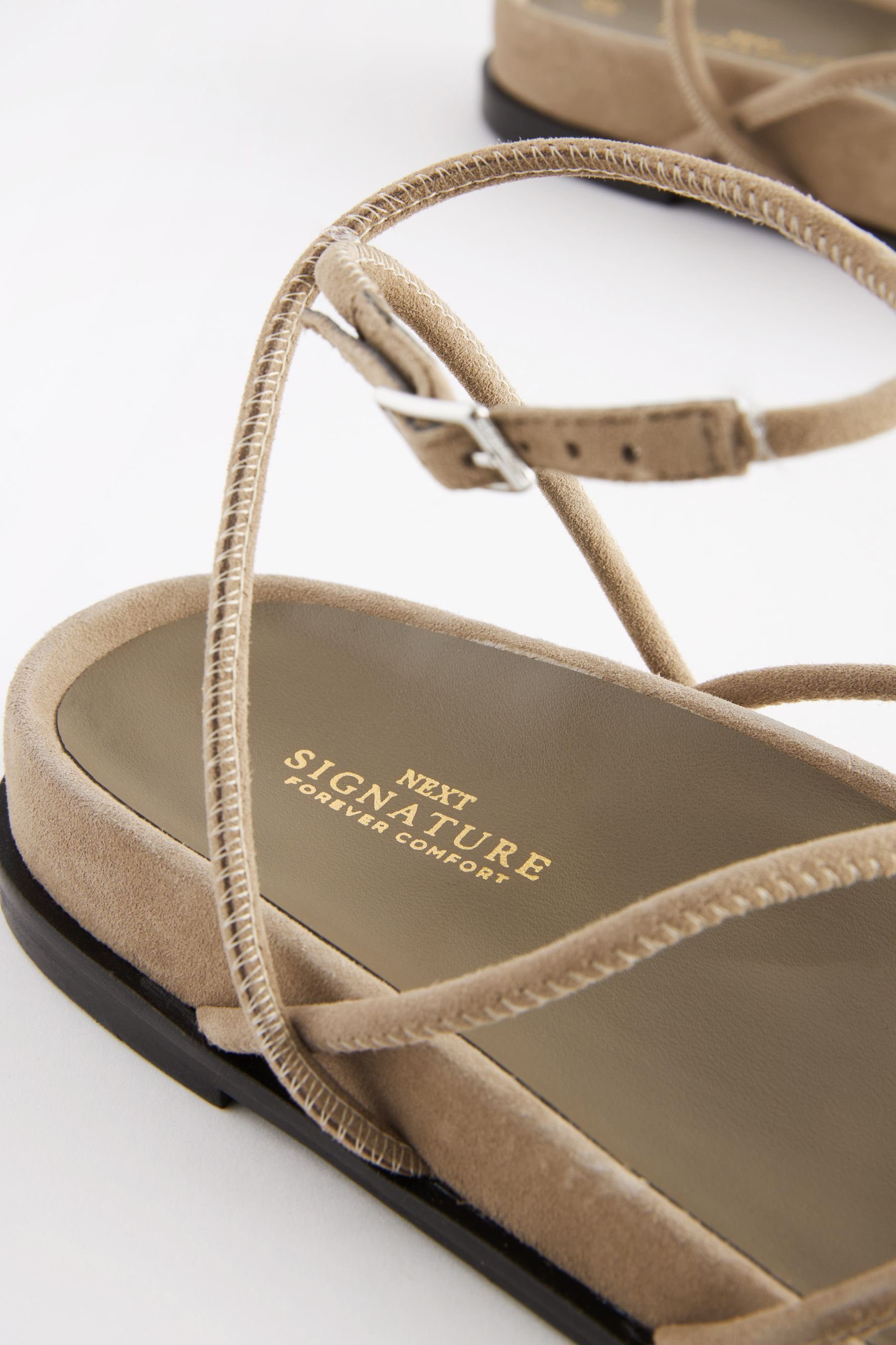 Comfort® (1-tlg) mit Nerzfarben Forever Sandale Next Brown Knotendetail Ledersandalen