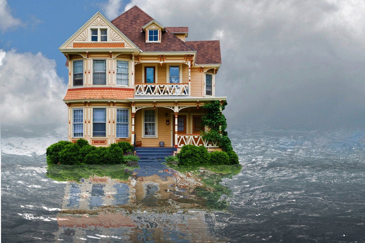 Papermoon Fototapete Haus im Wasser