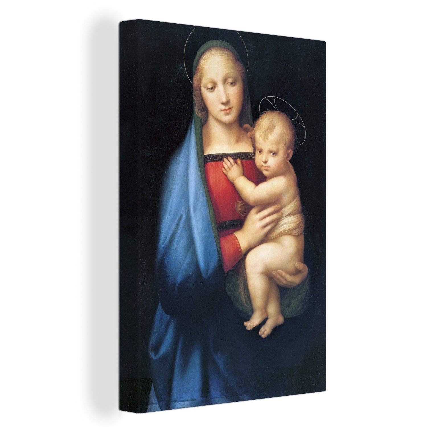 (1 OneMillionCanvasses® Gemälde, Zackenaufhänger, cm - Raffaello, Leinwandbild Großherzogs 20x30 St), bespannt Raphael inkl. Leinwandbild Madonna fertig des