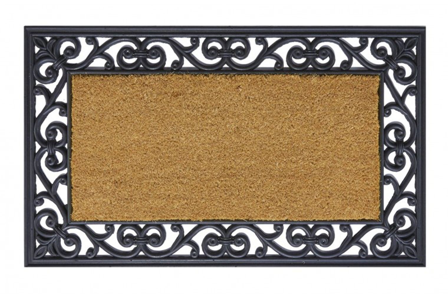 Fußmatte Gummi Kokos Fußmatte robust 45 x 75 cm Outdoor