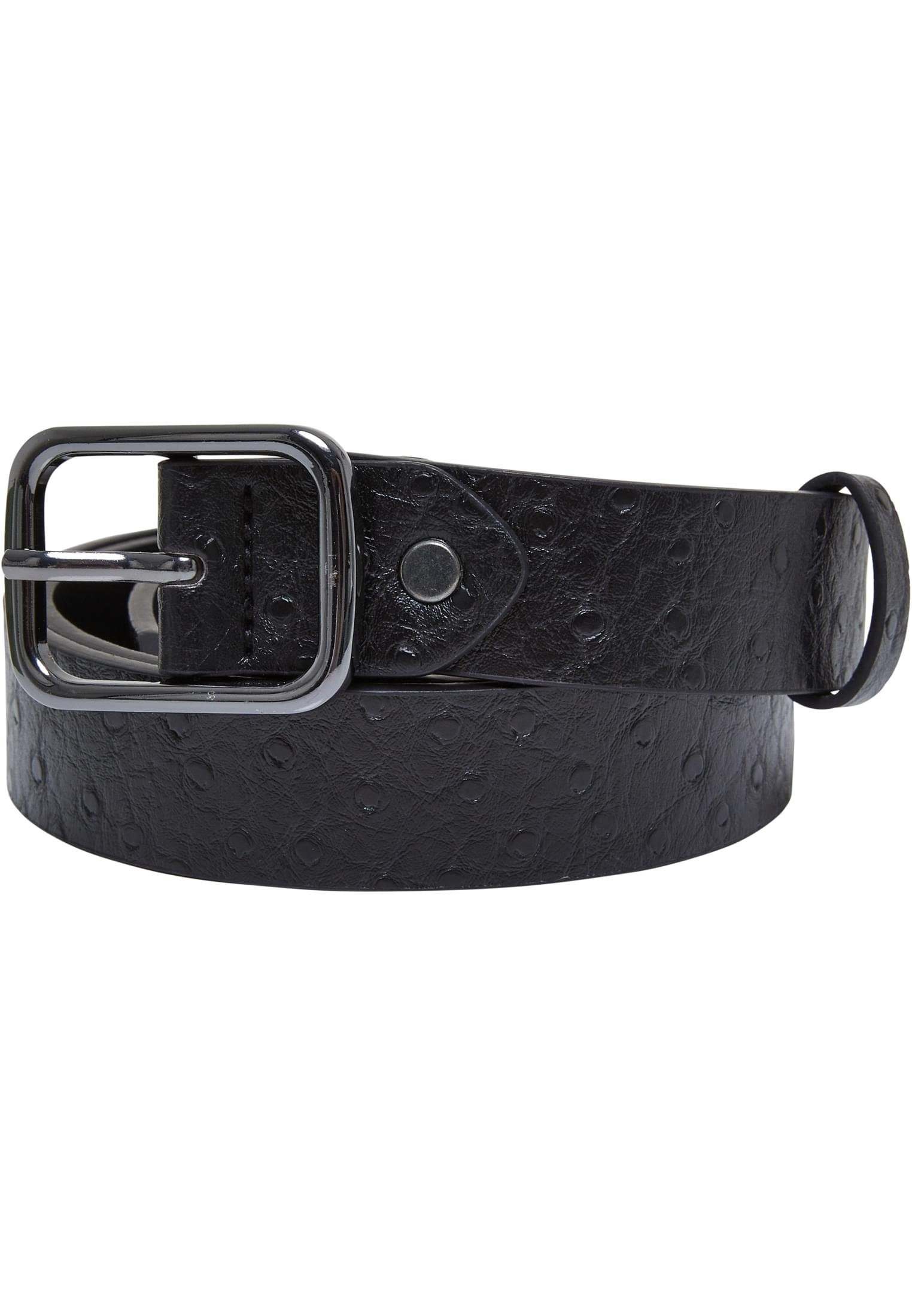 URBAN CLASSICS Hüftgürtel Accessoires Ostrich Synthetic Leather Belt black/gunmetal