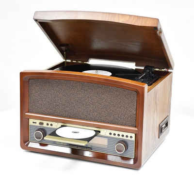 Reflexion »HIF1937« Radioplattenspieler (Retro Stereo-Anlage mit Plattenspieler, Kassette, CD-Player und Radio (CD / MP3, USB, LCD-Display, Fernbedienung, 40 W)