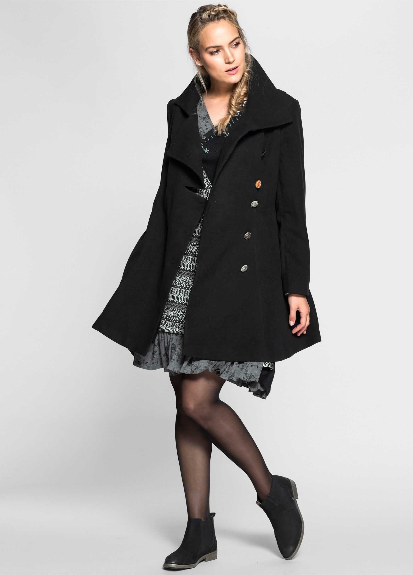 sheego by Joe Browns Langmantel Kurzmantel . in taillierter, ausgestellter günstig online kaufen