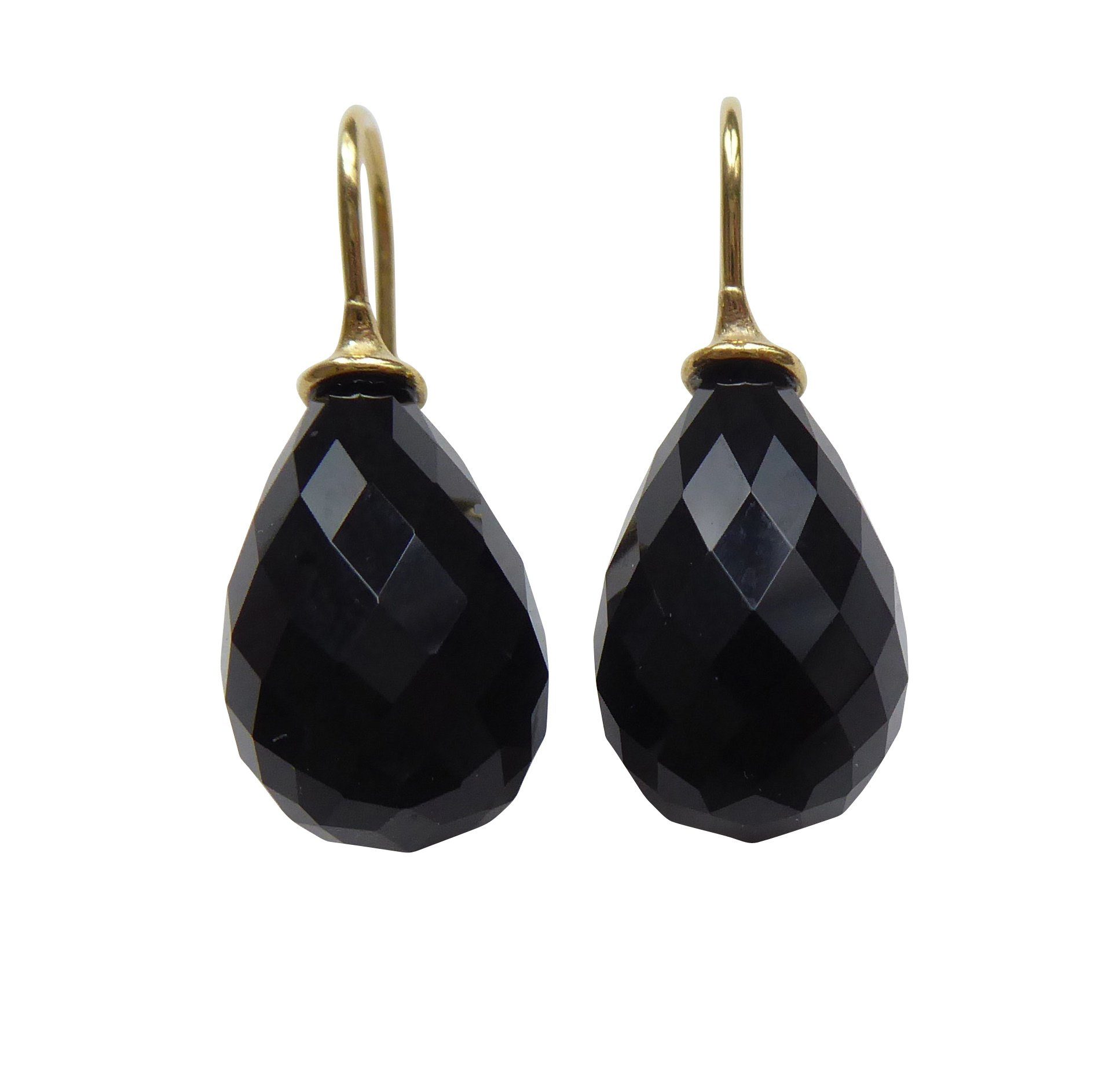 Paar Ohrhänger Mila schwarz gold-platt. Abendohrringe festlich chic