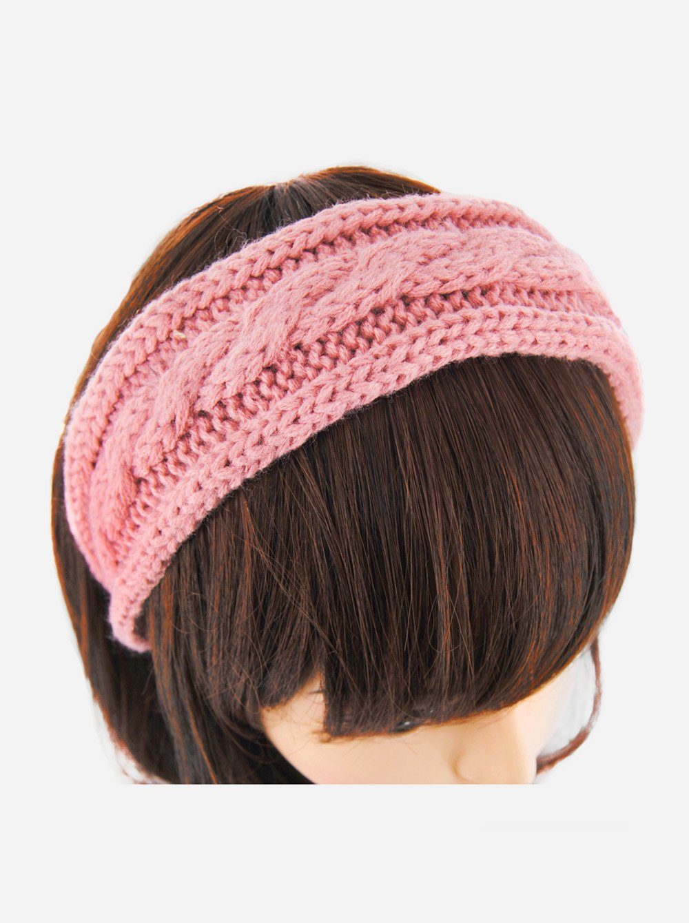 axy Haarreif Breiter Haarreif mit Strickoptik, Damen Breiter Haarreif in Strickoptik Haarband Haarreifen Pink