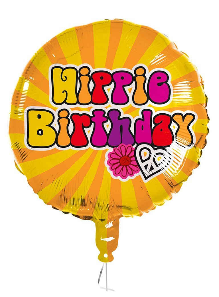 Boland Folienballon »Hippie Birthday Folienballon«, Zweiseitiger Folienballon für Deine Geburtstagsfeier