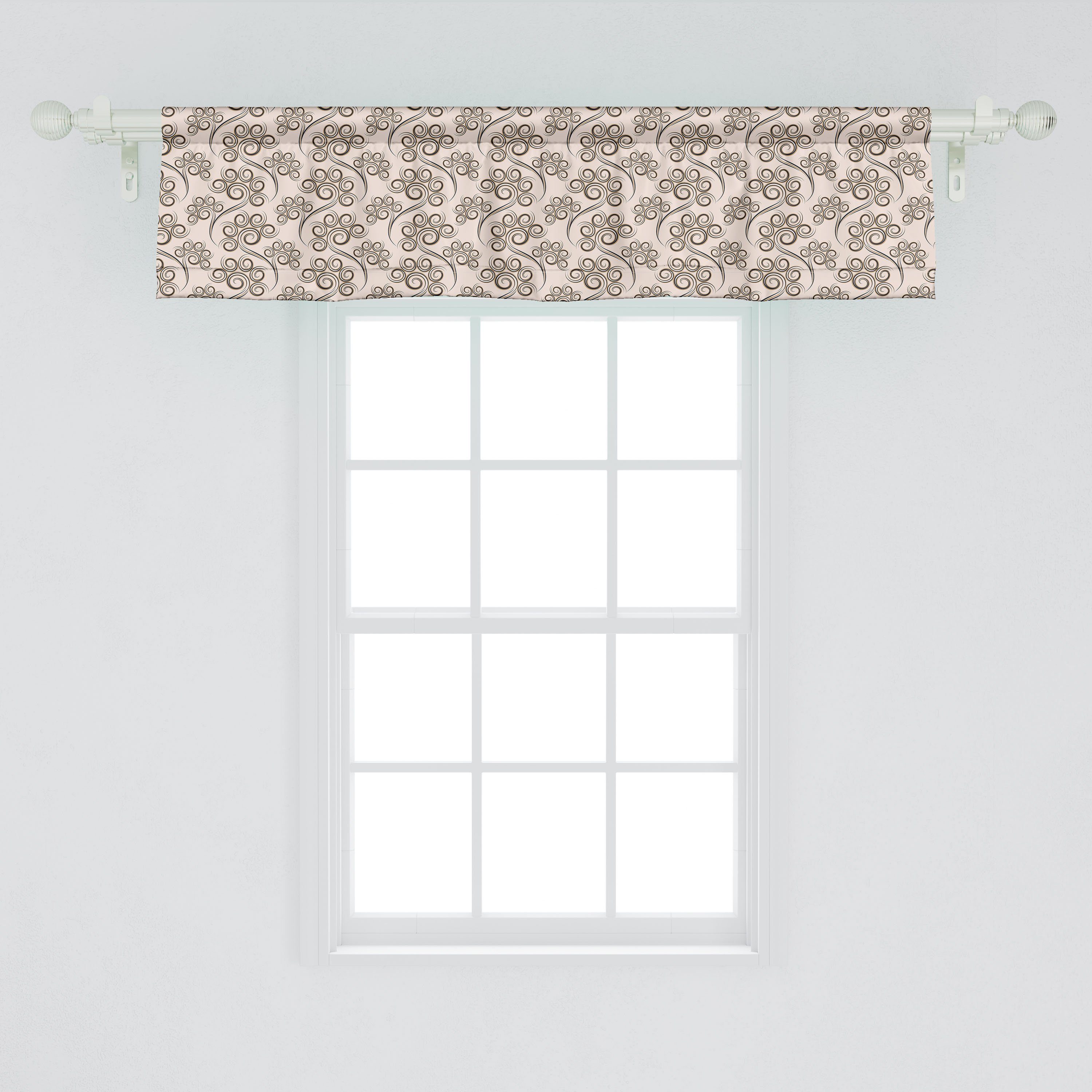 Abakuhaus, für Volant Vorhang Küche Scheibengardine Microfaser, Dekor Kreisformen Abstrakt Blume Stangentasche, mit Schlafzimmer