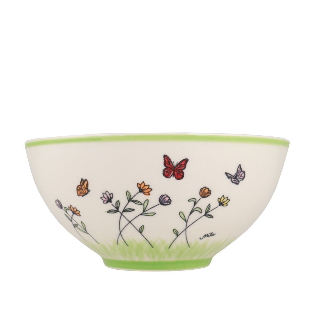 Mila Müslischale Mila Keramik-Schale Schmetterlinge, ca. 600ml, Keramik, (Stück)