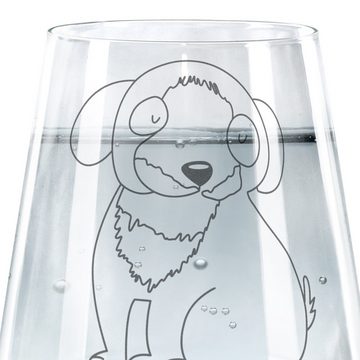 Mr. & Mrs. Panda Glas Hund Entspannen - Transparent - Geschenk, Hundemotiv, Wasserglas, Tri, Premium Glas, Hochwertige Gravur
