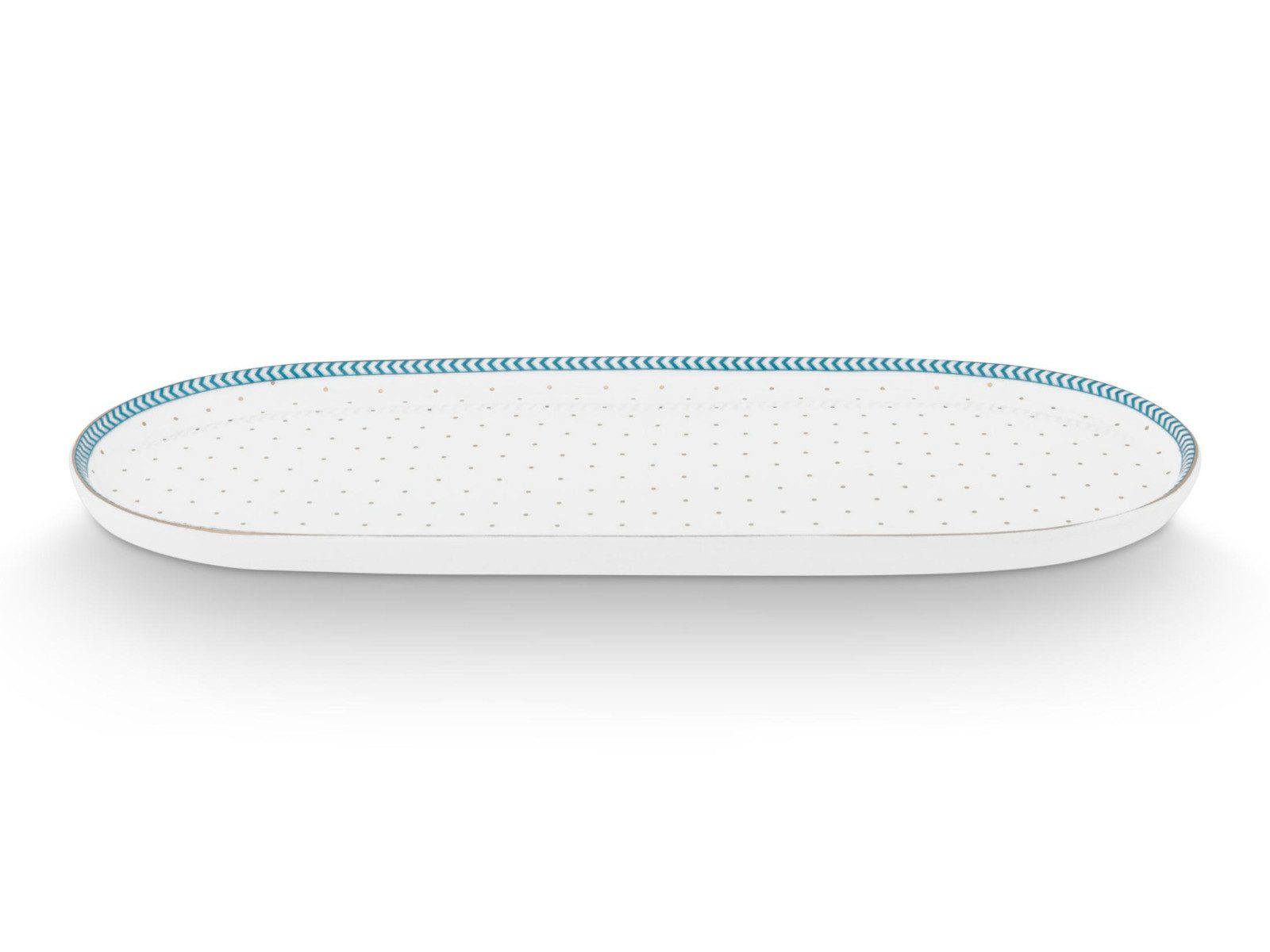 Tablett Jolie Dots Gold Milch- und Zuckertablett 25x12cm