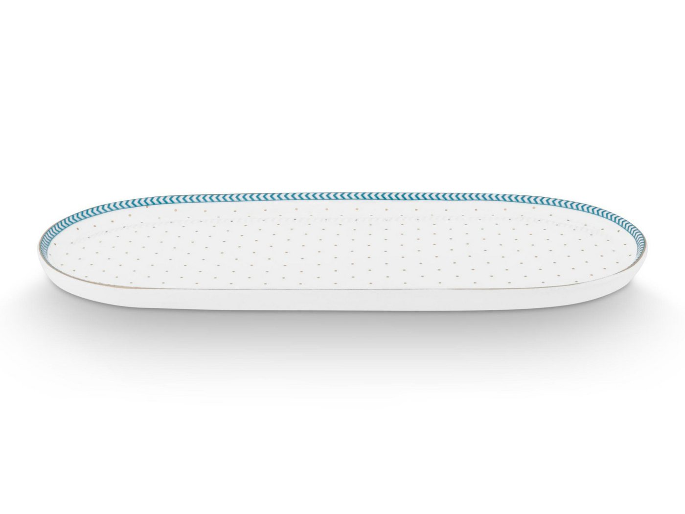 PiP Studio Tablett Jolie Dots Gold Milch- und Zuckertablett 25x12cm, Porzellan