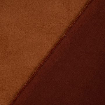 SCHÖNER LEBEN. Stoff Bekleidungsstoff Stretch Wildlederimitat einfarbig cognac 1,5m Breite