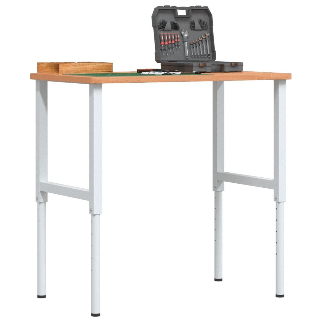 vidaXL Werkbank Werkbank 100x60x(71,5-98) cm Massivholz Buche Rechteckig, (1-tlg)
