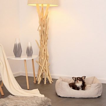 lionto Tierkissen Hundebett mit Wendekissen & meliertem Stoff, beige, 60 cm x 50 cm