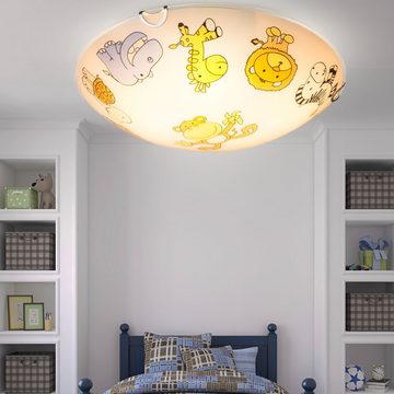 etc-shop Dekolicht, Leuchtmittel inklusive, Warmweiß, Kinder Decken Lampe Zoo Tier Motiv Beleuchtung Spiel