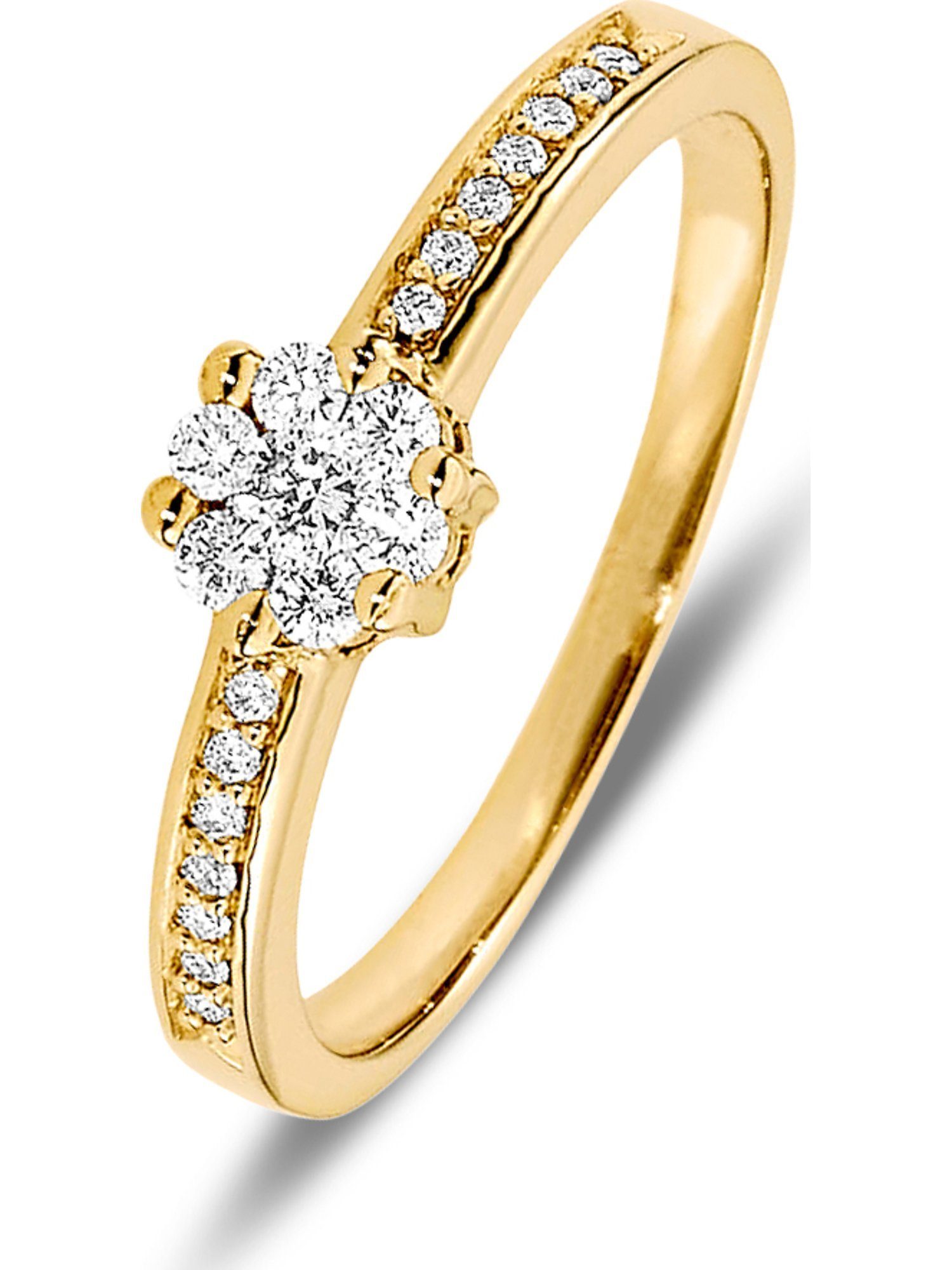CHRIST Diamantring CHRIST Damen-Damenring 585er Gelbgold 21 Diamant, mit Brillanten