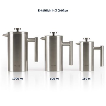 Blumtal French Press Kanne French Press aus Edelstahl Lisa - Kaffeepresse, 350l Kaffeekanne, Kaffeebereiter doppelwandig, in verschiedenen Größen verfügbar