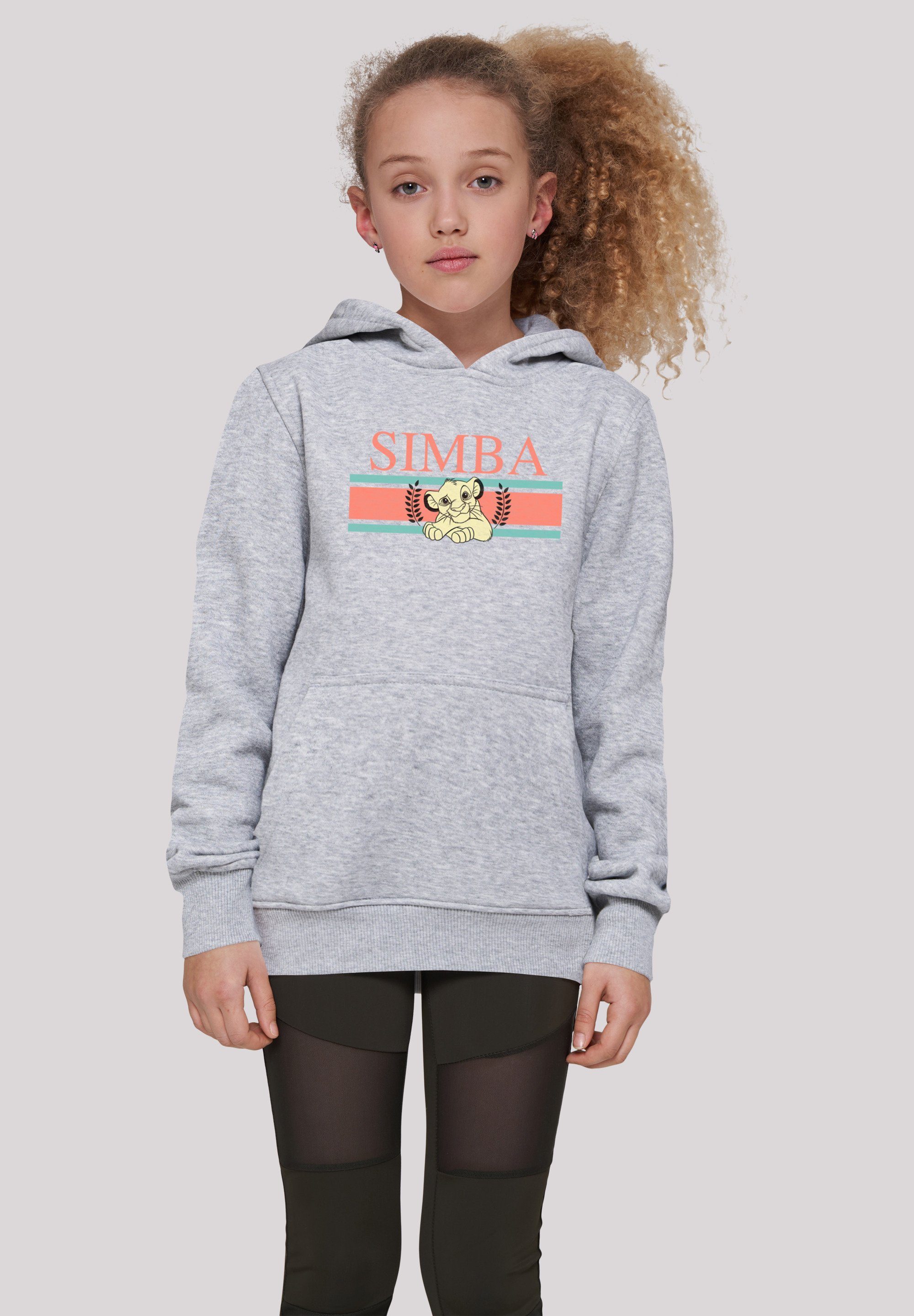 F4NT4STIC Kapuzenpullover Disney König Rippbündchen Löwen Klassische und der Ärmeln Saum Stripes an Simba Print