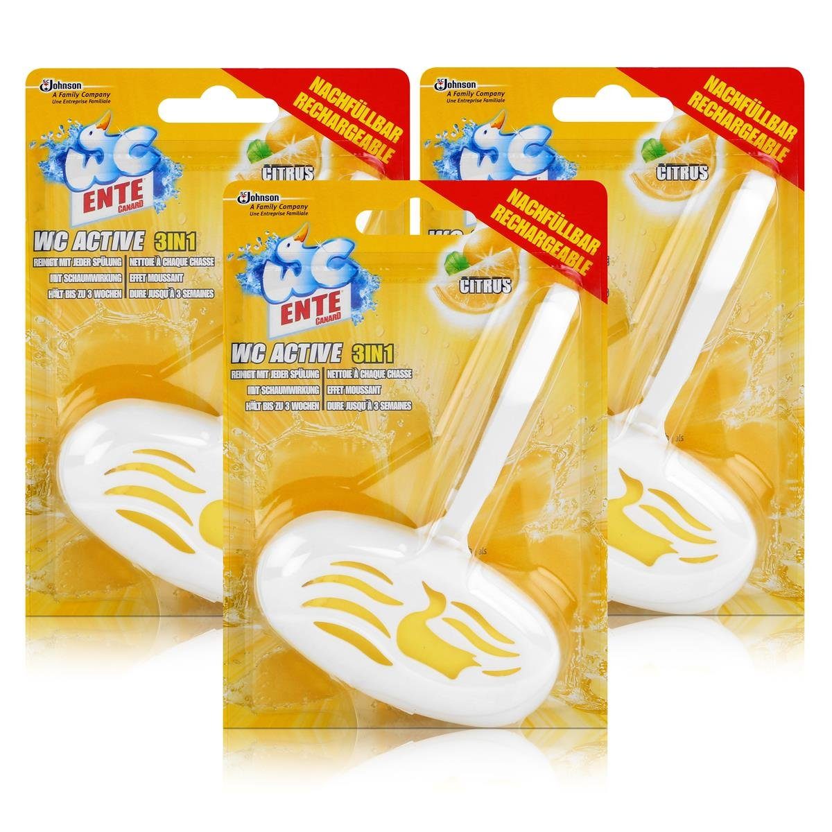 WC Ente WC Active Einhänger Citrus 40g WC-Frische (3er Pack) WC-Reiniger