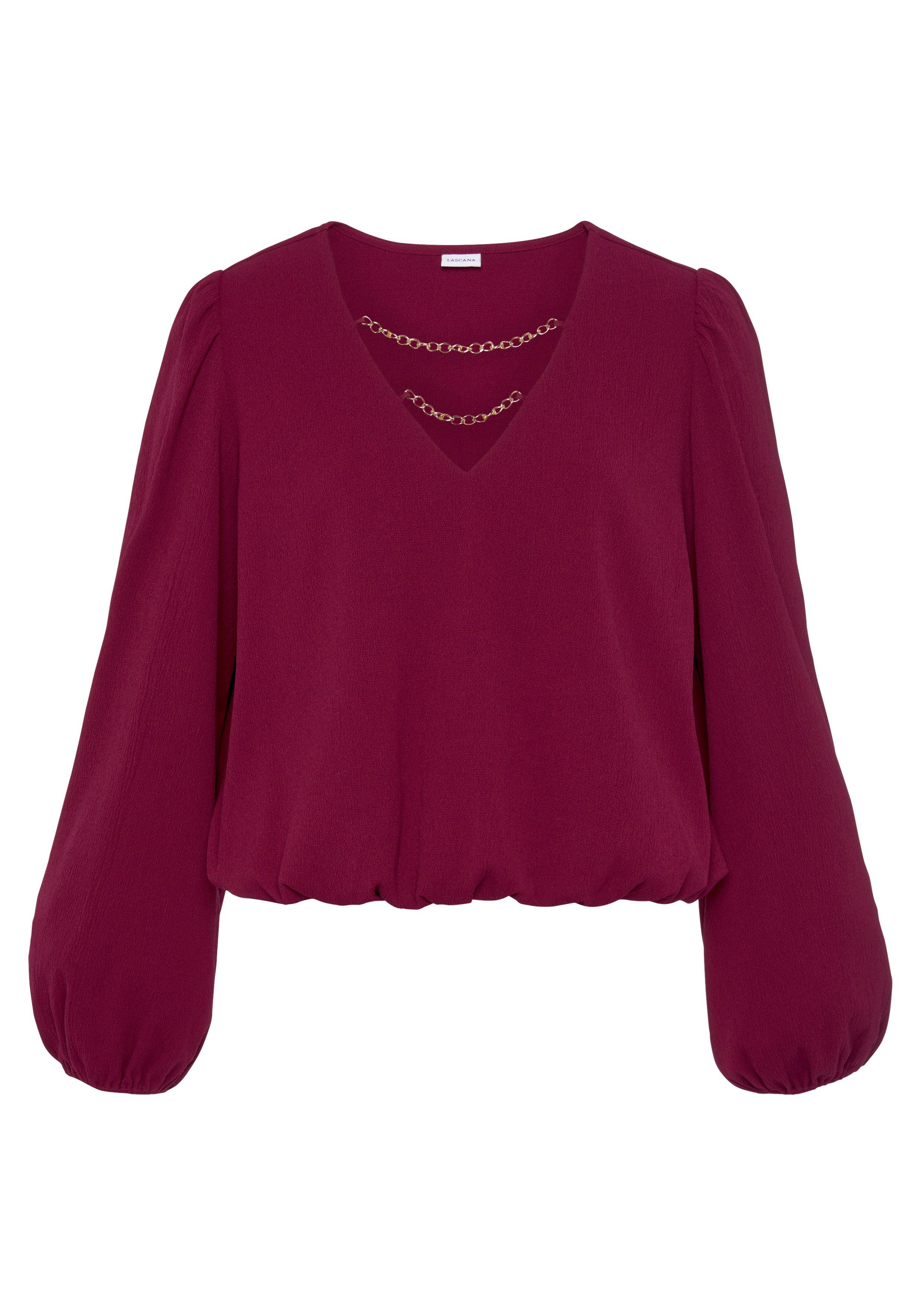 LASCANA Schlupfbluse mit Kettendetails, elegante Damenbluse, günstig online kaufen