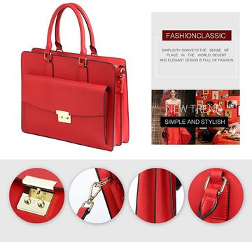 RAIKOU Aktentasche »Damen Umhängetasche Handtasche Laptop Tasche 14 Zoll gut für Arbeit« (Handarbeit), aus 100% Rindleder