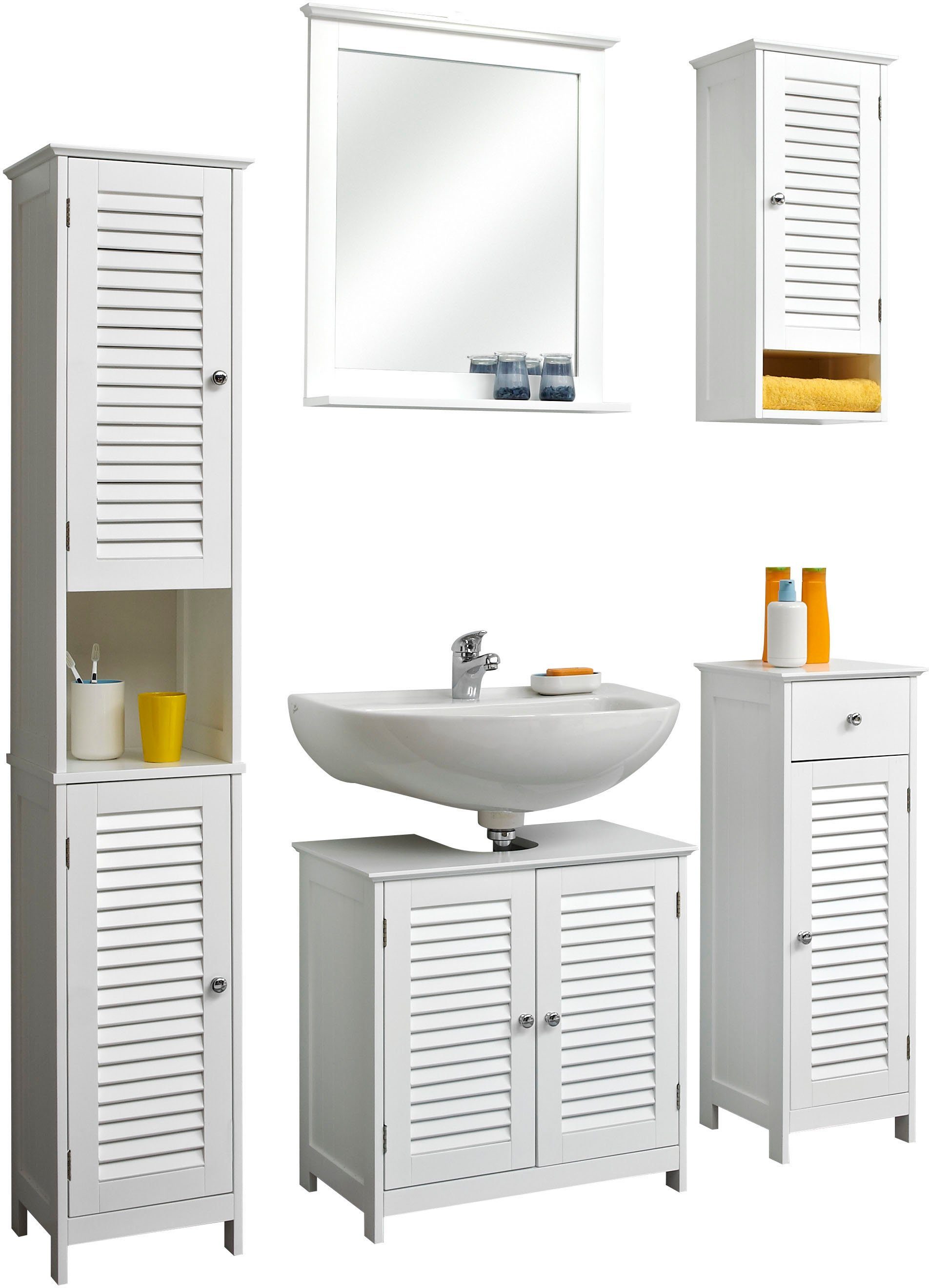 Saphir Badmöbel-Set Quickset 928 5-teilig, Waschbeckenunterschrank günstig online kaufen