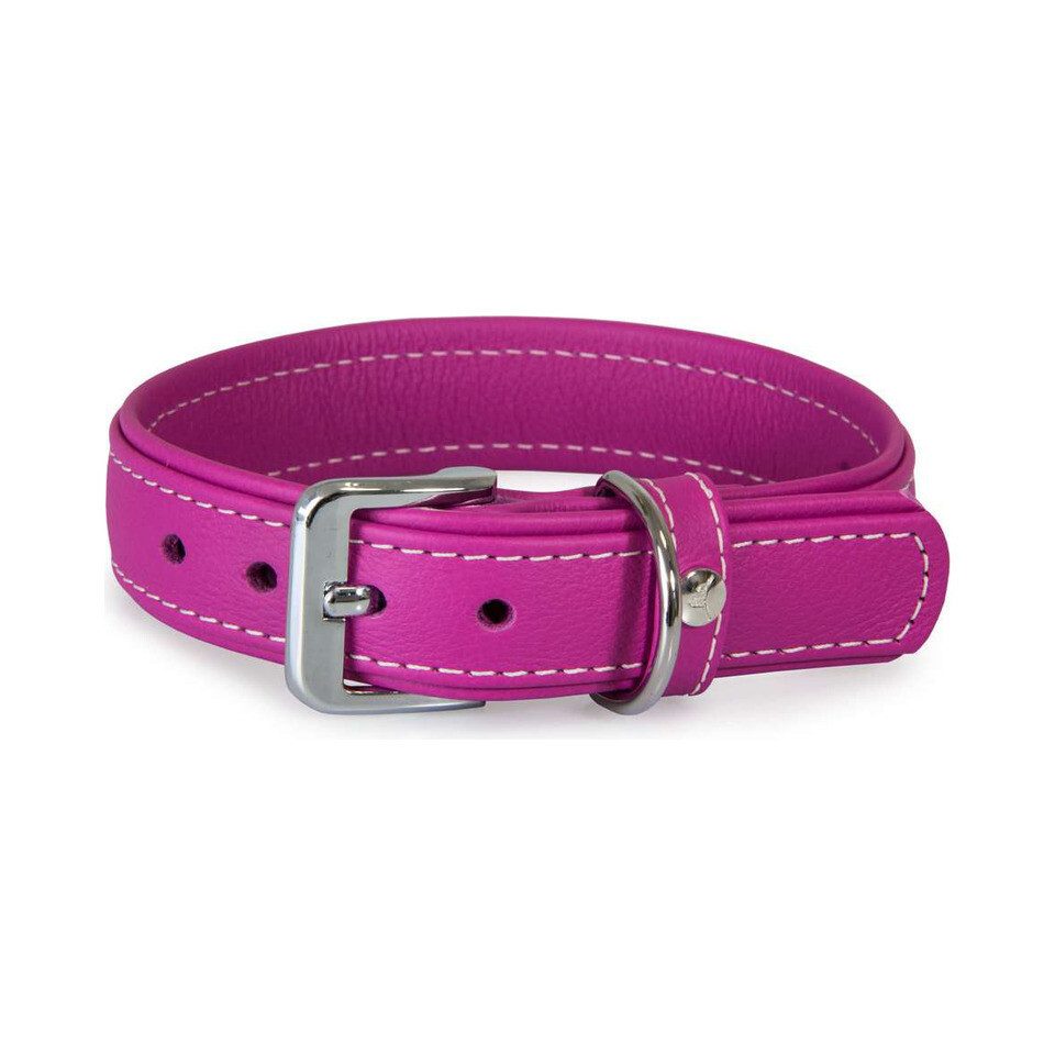 Das Lederband Hunde-Halsband Hundehalsband Barcelona Rose-Violet