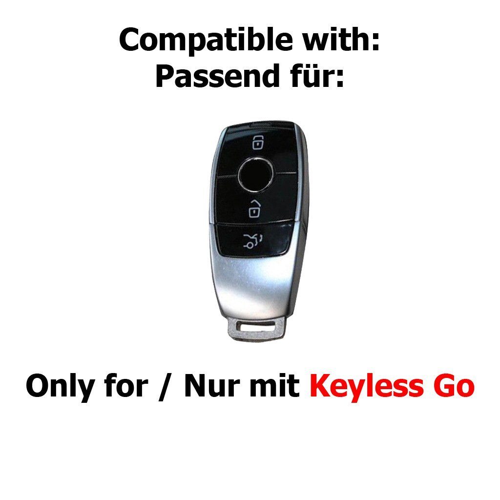 mt-key Schlüsseltasche Autoschlüssel Softcase Silikon W238 Benz Grün, C238 W213 3 E-Klasse fluoreszierend Mercedes KEYLESS für Schutzhülle S213 Tasten