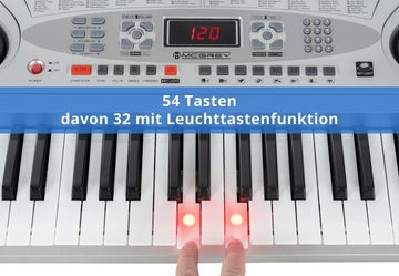 McGrey Home Keyboard LK-5430 - 54 Leuchttasten Einsteigerkeyboard, (Spar-Set, 4 tlg., inkl. Mikrofon, Keyboardständer und Bank), 100 Sounds & Rhythmen, umfangreiche Lernfunktion