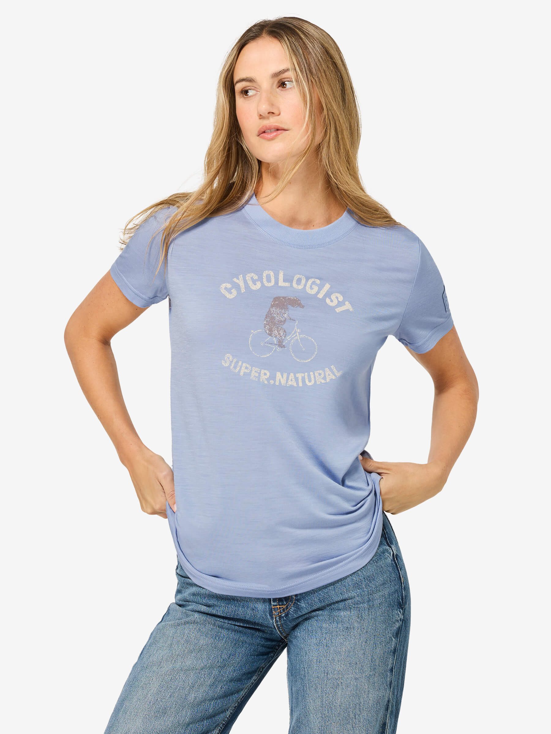SUPER.NATURAL T-Shirt für Damen, nachhaltig, Merino mit Tier-Motiv, atmungsaktiv
