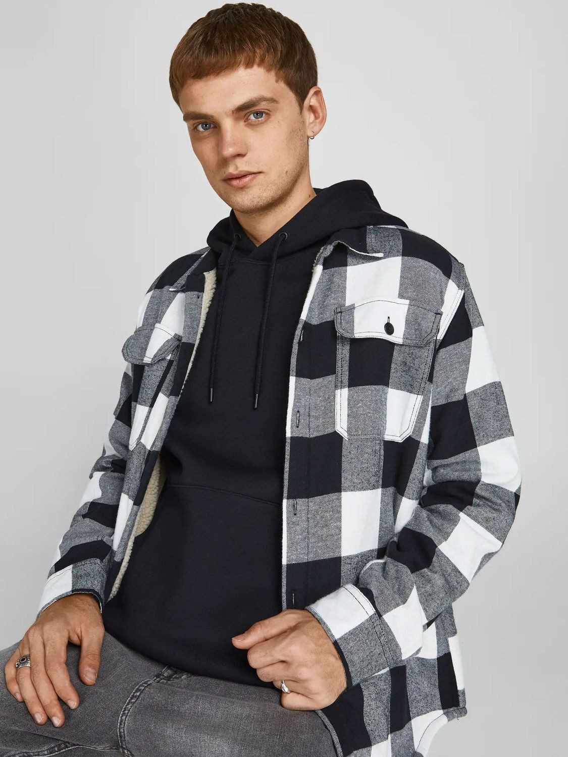 Jack & Jones Hoodie BRADLEY Hoodie (1-tlg) Kapuze, Kordel, Bauchtasche günstig online kaufen