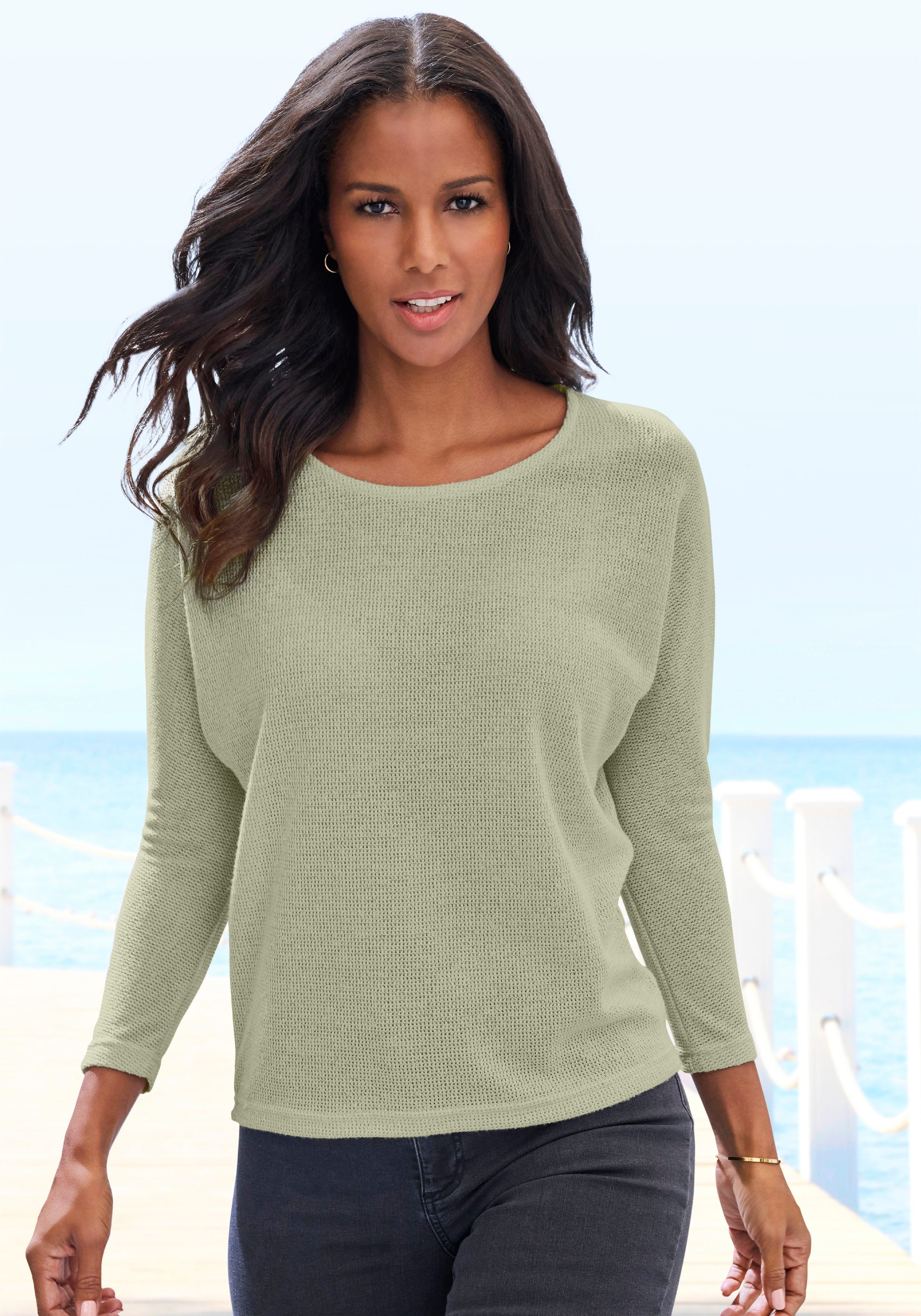 Langarmshirt aus weichem Strukturstrick