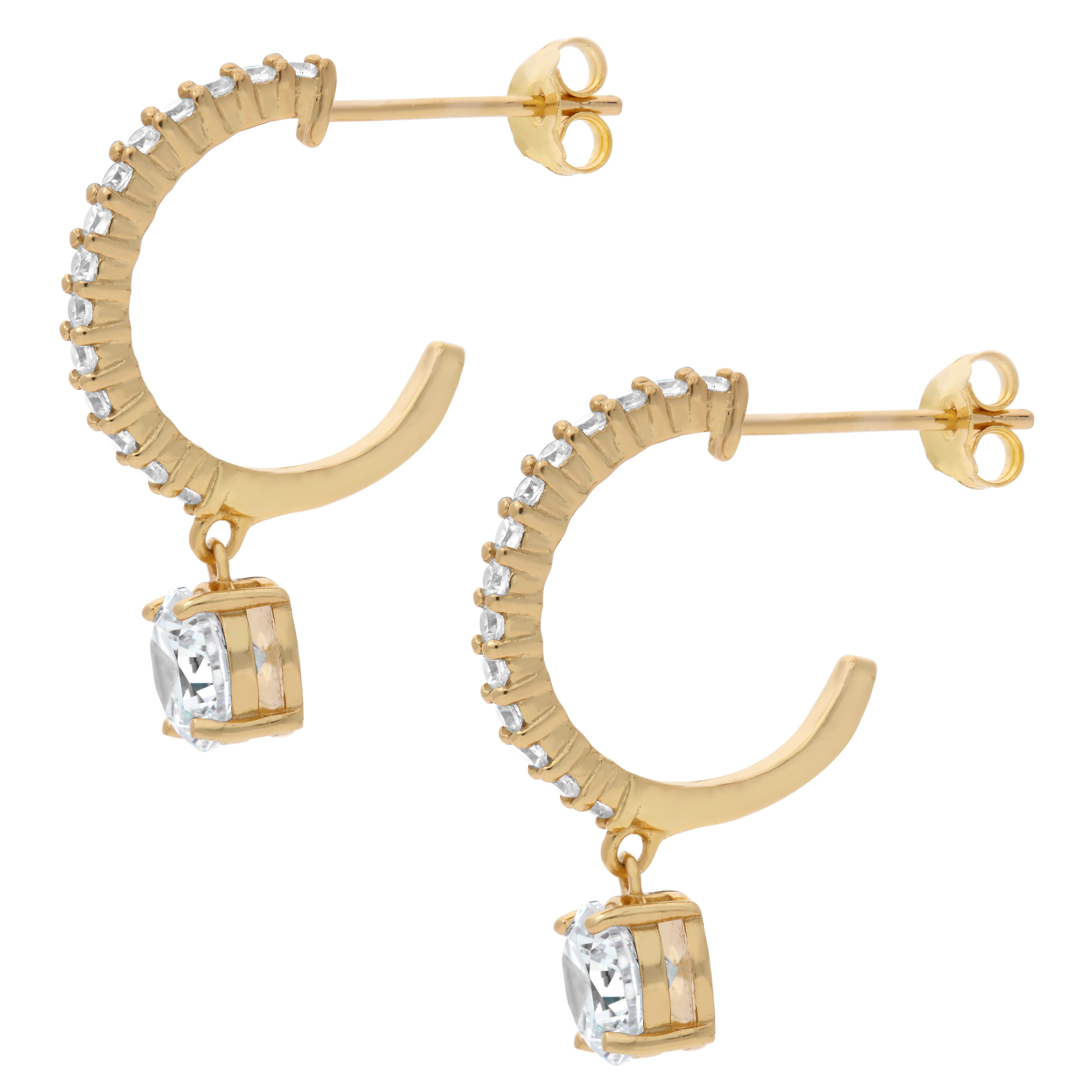 Firetti Paar Creolen Schmuck Geschenk Silber 925 Ohrschmuck Ohrringe Stäbchen Form, mit Zirkonia (synth)