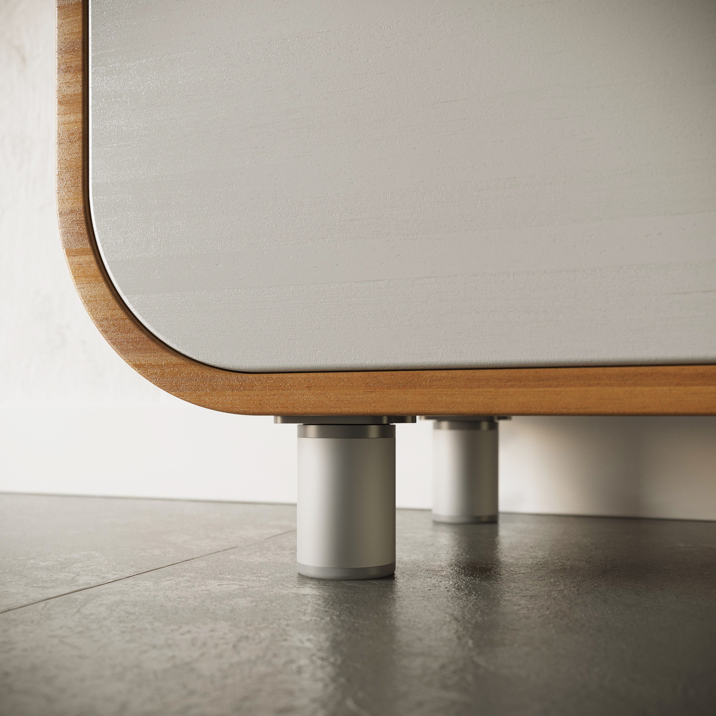 sossai® Möbelfuß 4er höhenverstellbar, Set, 8er Design: & Runde (4-St), Schrankfüße, Aluminium