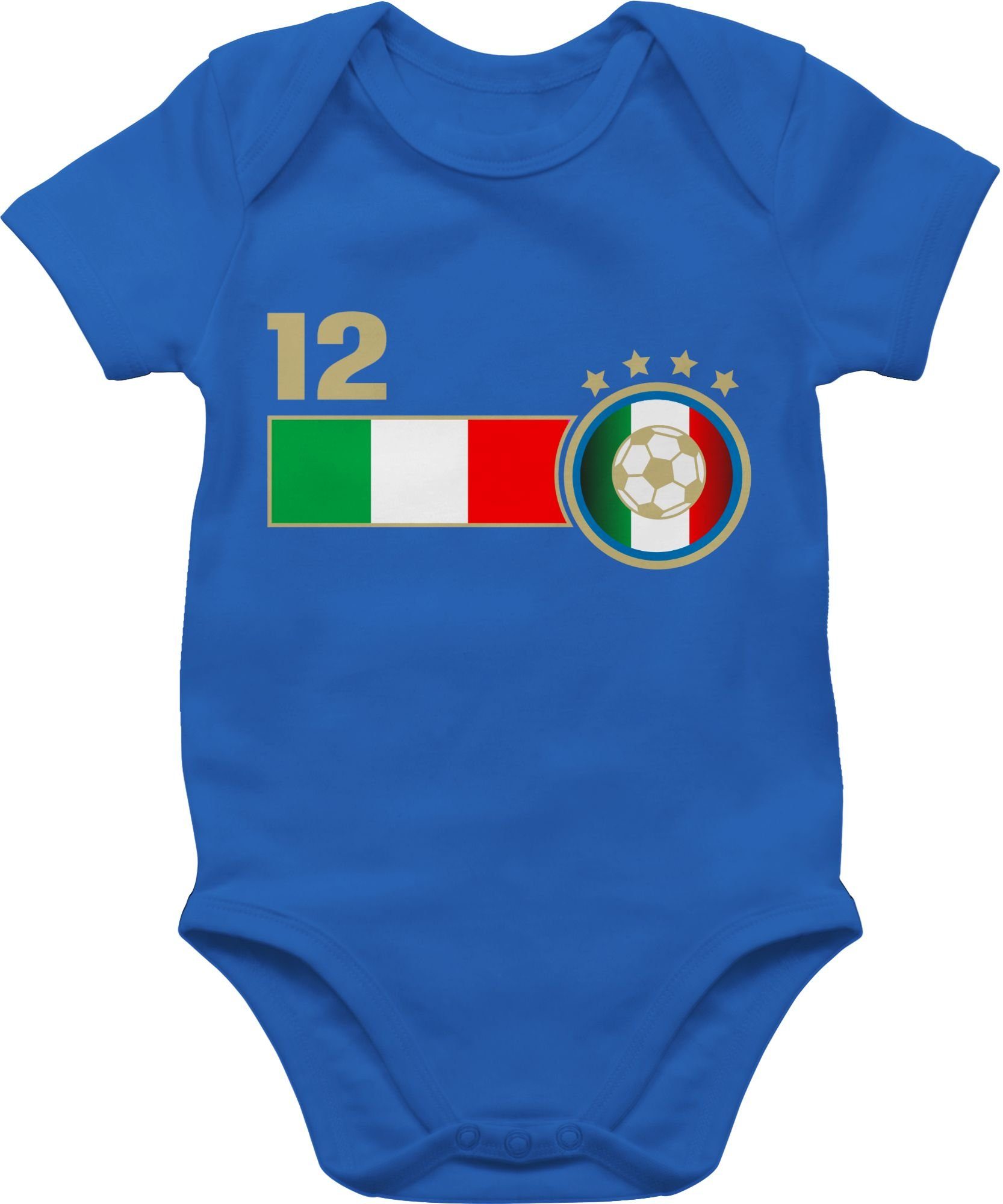 Shirtbody Royalblau Mannschaft Fussball Mann Shirtracer 1 12. EM Italien Baby 2024