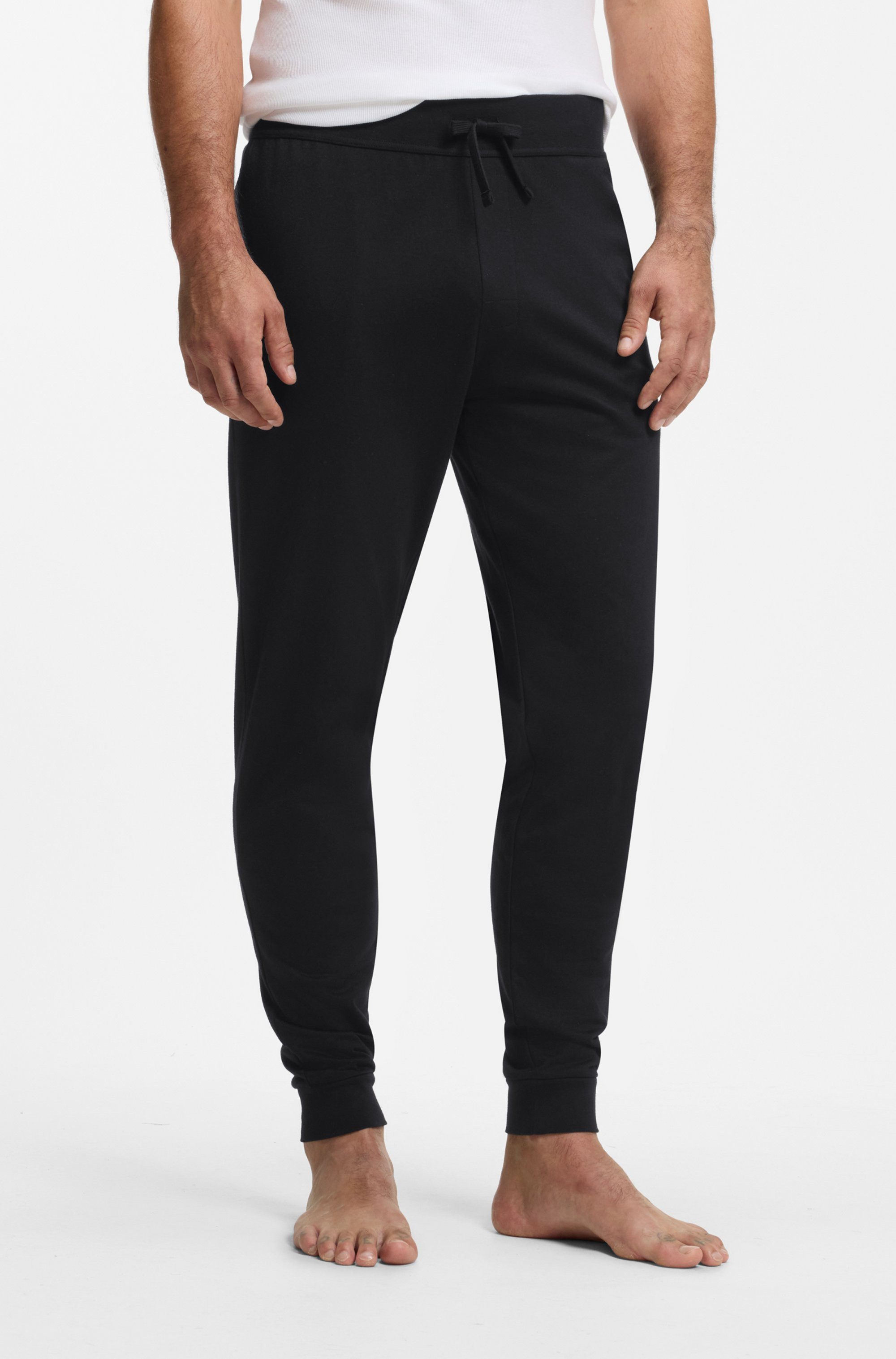 BOSS Jogginghose Authentic aus Baumwoll-Terry mit Streifen und Logo