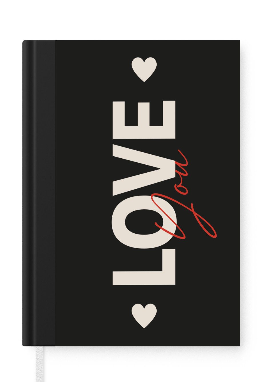 MuchoWow Notizbuch Liebe - Rot - Valentinstag, Notebook, Notizblock a5, Tagebuch, Journal Liniert