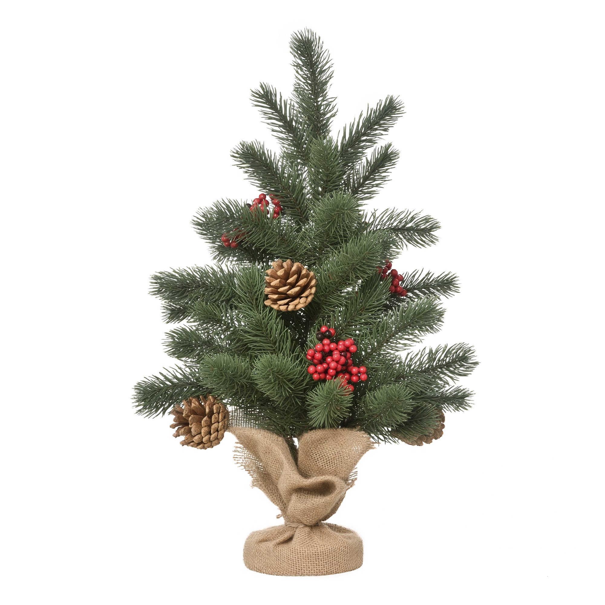 HOMCOM Künstlicher Weihnachtsbaum Mini Weihnachtsbaum mit Tannenzapfen, rot günstig online kaufen