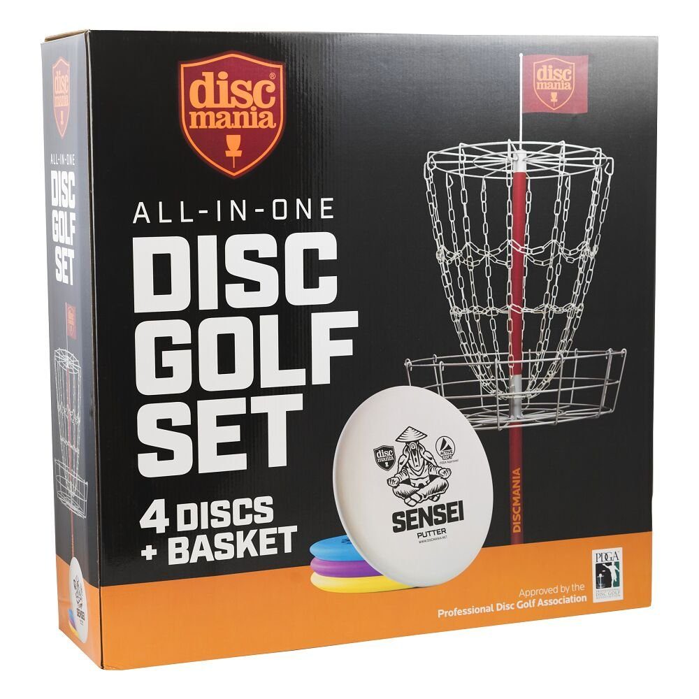 Discmania Wurfscheibe Discgolf-Set All-In-One, Leicht aufstell- und transportierbar