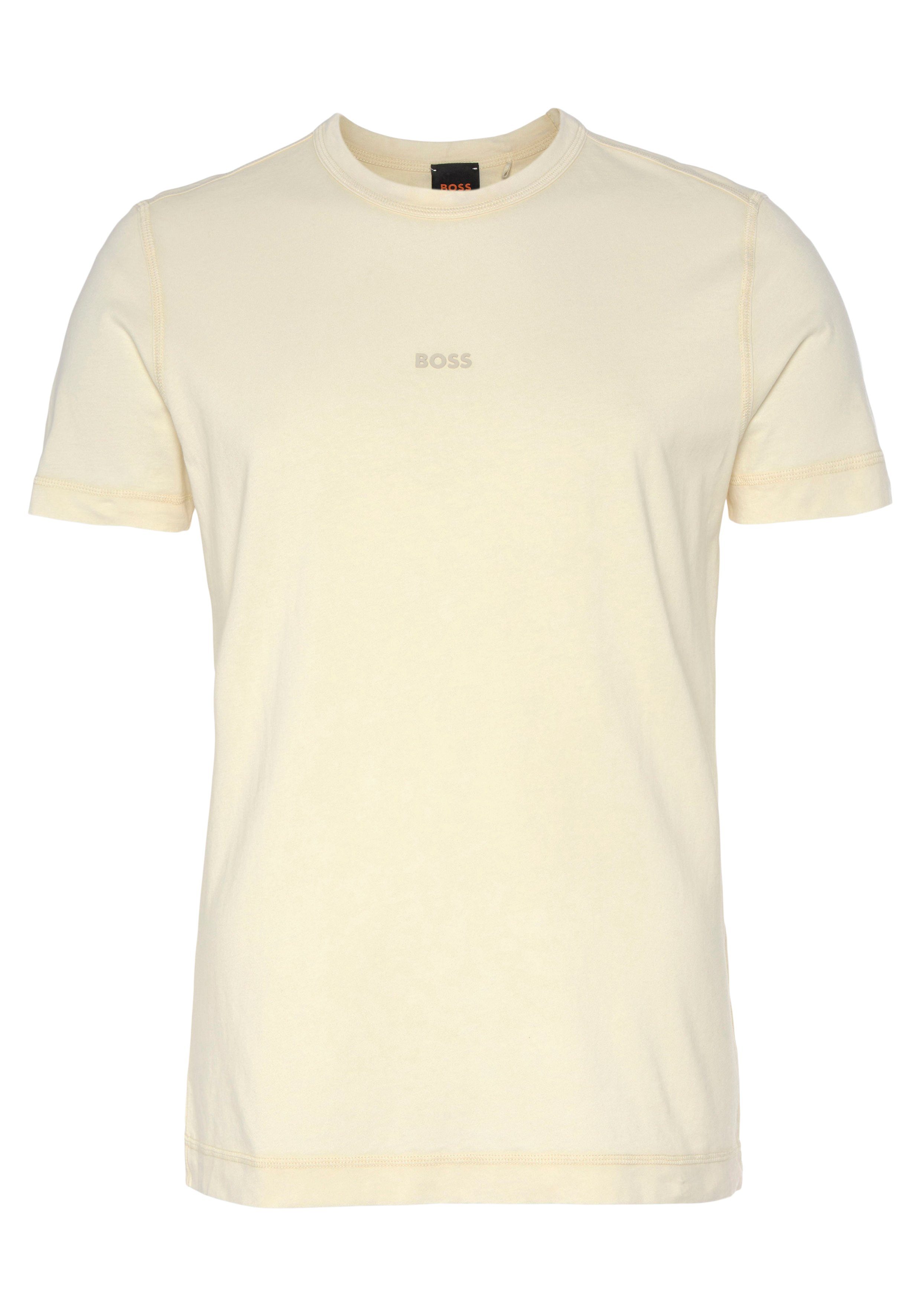 BOSS ORANGE T-Shirt Tokks mit BOSS ORANGE Markenlabel beige277