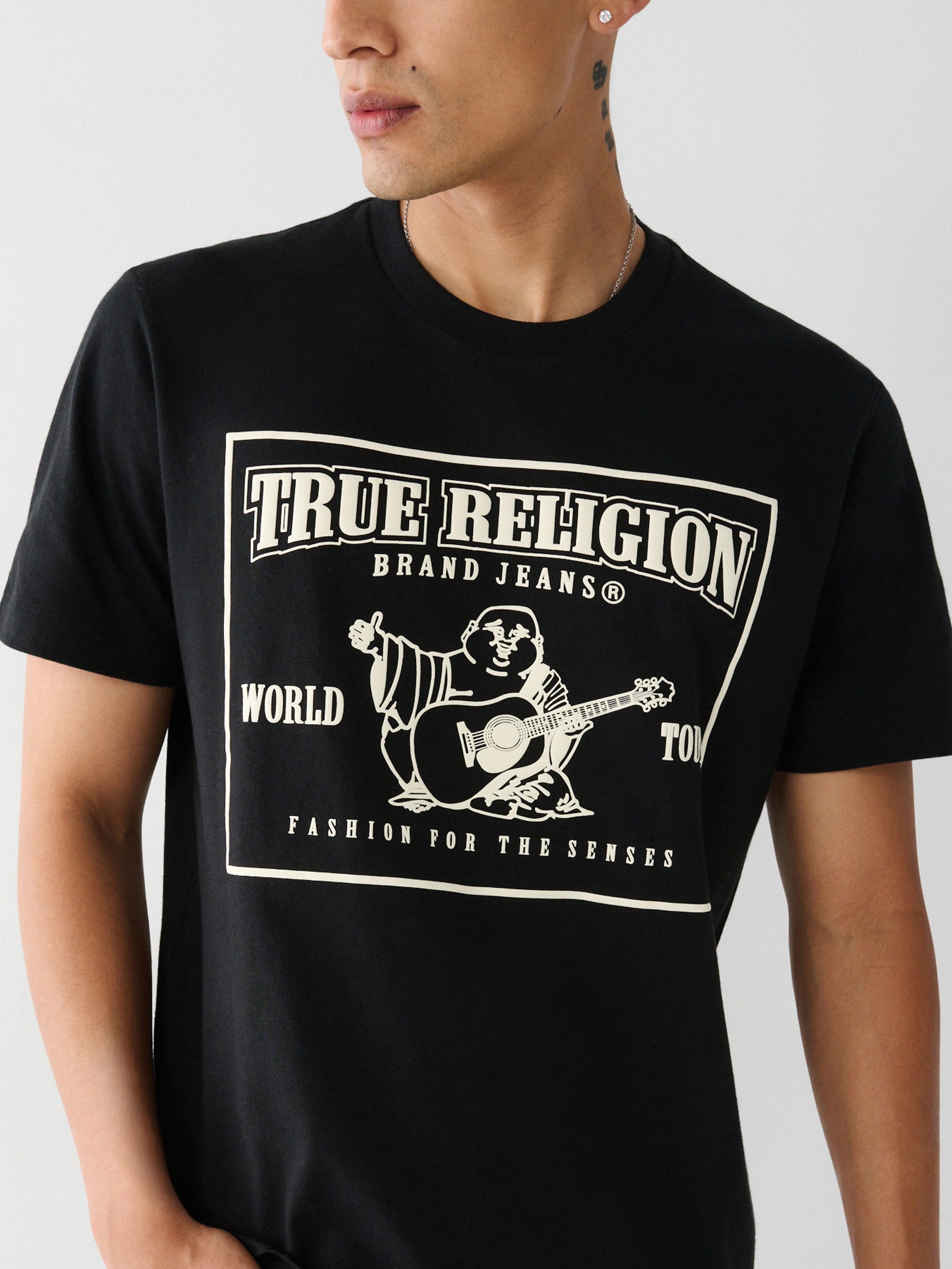 True Religion Kurzarmshirt SRS PUFF CREW TEE Baumwolle